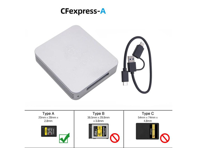 CFexpress Card Reader USB3.1 Gen 2 Type C 10Gbps CFE-B / CFE-A Card Memory Card