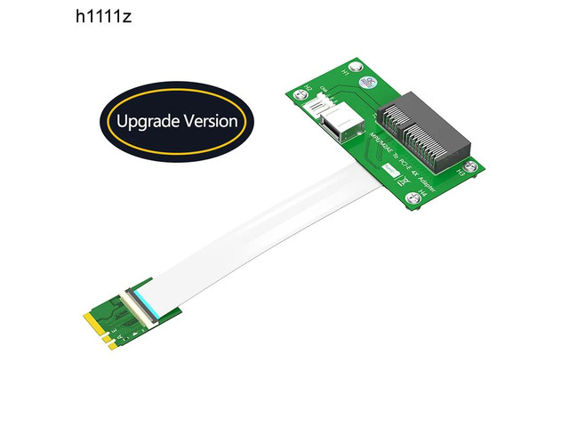 NGFF M.2 Key A/E to PCI Express X4 + USB2.0 Riser Card with High Speed FPC Cable