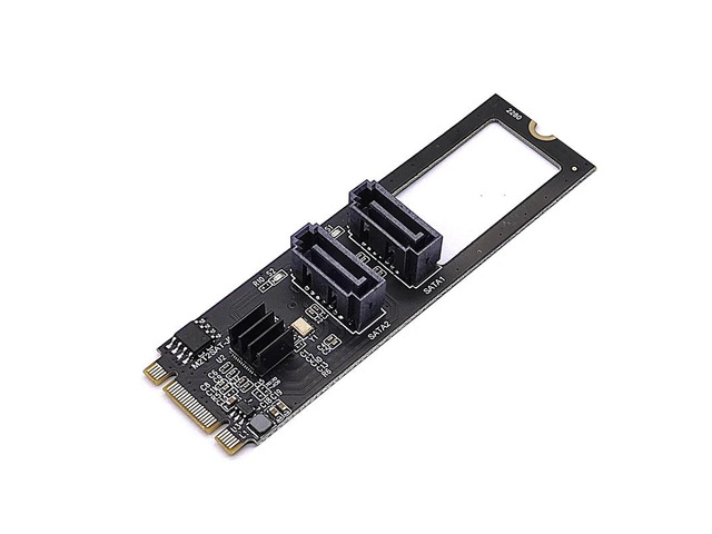 NVME to Dual SATA Riser Card M.2 NVME TO SATA3.0 6G Controller M.2 Key-M PCIE NVME to SATA Hard Disk Drive Converter JMB582 Chip(Style-3)