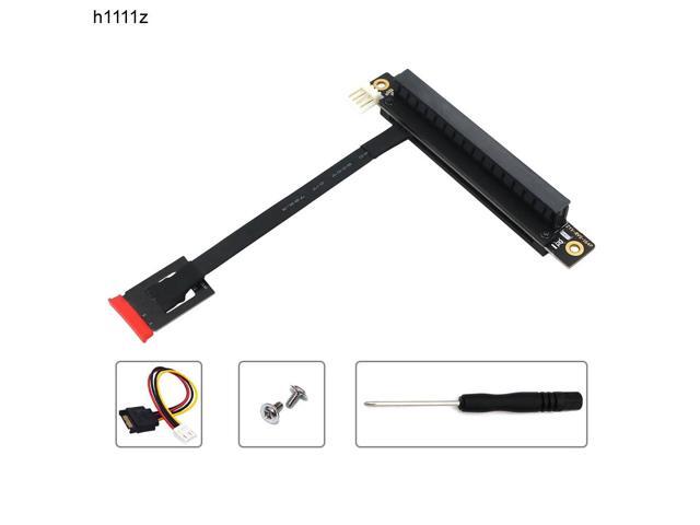 Add On Cards 270 Degree M.2 NGFF Dual Key A-E To PCI-E 16X Adapter Cable with 4Pin FDD Power Connector for PCI-E Tester Extender