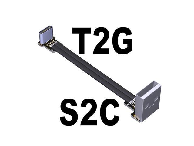 USB 2.0 Type A to Type C Flat Charging Data Cable 6A High Current USB-C Charger Extender Cord 0.48G/bps for PC TV USB Device(S2C-T2G)(15cm)