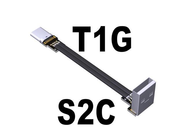 USB 2.0 Type A to Type C Flat Charging Data Cable 6A High Current USB-C Charger Extender Cord 0.48G/bps for PC TV USB Device(S2C-T1G)(40cm)