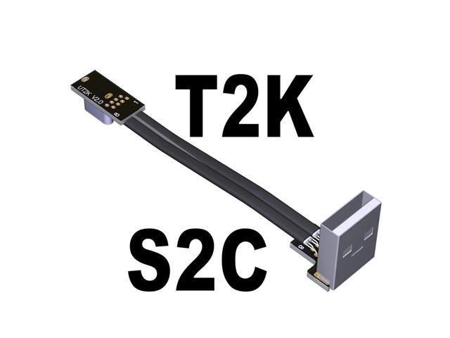 USB 2.0 Type A to Type C Flat Charging Data Cable 6A High Current USB-C Charger Extender Cord 0.48G/bps for PC TV USB Device(S2C-T2K)(15cm)