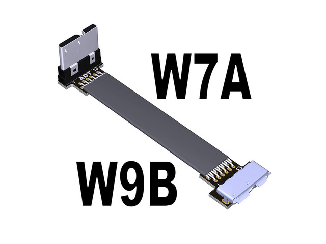 USB3.0 Micro-USB to Micro B Flat Cable Male-Male High Speed 5G/bps Extension Cord USB 3.0 Adapter Line for Micro-USB Extender(W9B-W7A)(25cm)