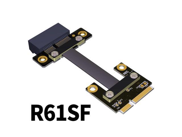 PCIe Riser 1x to Mini PCIe Half mPCIe PCI-E x1 Adapter Elbow Design Gen3.0 Cable 8Gbps Mini PCI-E WiFi Network Card Extension(R61SF)(40cm)