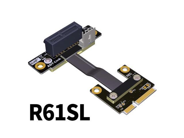 PCIe Riser 1x to Mini PCIe Half mPCIe PCI-E x1 Adapter Elbow Design Gen3.0 Cable 8Gbps Mini PCI-E WiFi Network Card Extension(R61SL)(25cm)