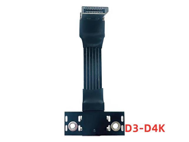 For DisplayPort 1.4 Cable + Fixing Hole Seat 4K HDR DSC DP Adapter for Video PC Laptop TV DP V1.4 Displayport Ribbon Extender(D3-D4K Black)(25cm)