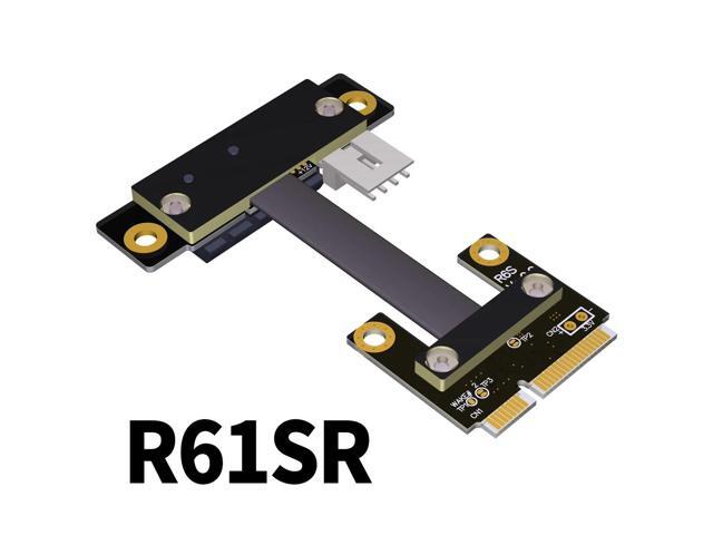PCIe Riser 1x to Mini PCIe Half mPCIe PCI-E x1 Adapter Elbow Design Gen3.0 Cable 8Gbps Mini PCI-E WiFi Network Card Extension(R61SR)(20cm)