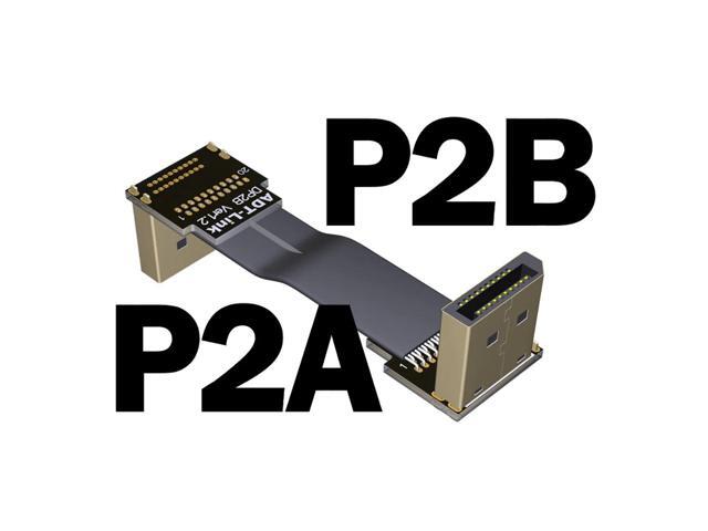 DP to DP Male to Male Extension Cable Displayport-compatible DP1.2 Adapter Flat Cord for Graphics Card w Gold-plated Connector(P2A-P2B)(15cm)