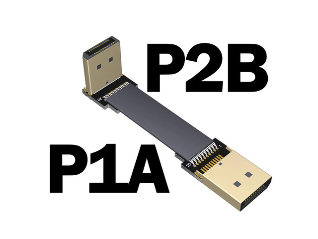 DP to DP Male to Male Extension Cable Displayport-compatible DP1.2 Adapter Flat Cord for Graphics Card w Gold-plated Connector(P1A-P2B)(15cm)