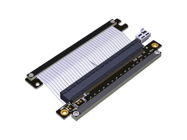 1x PCIe 3.0 x16 Riser Cable RTX3090 RX6800xt Graphics Card for ITX A4 PC Case PCI-E 3.0 16x Double Reverse Extension Adapter(R33UF-TU-Silver)(20cm)