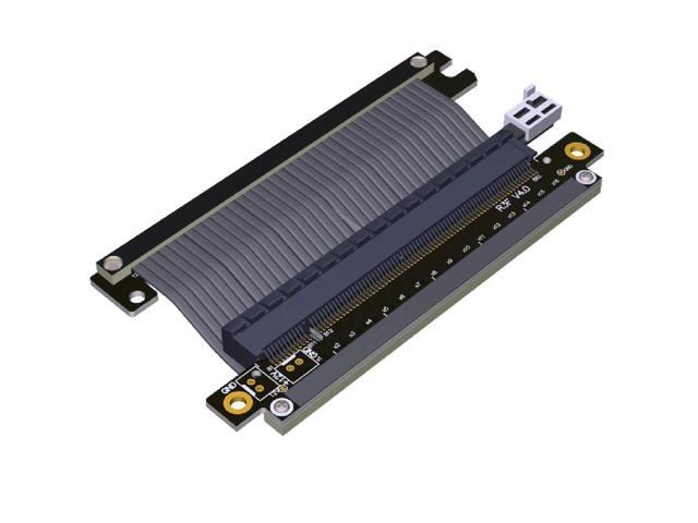 1x PCIe 3.0 x16 Riser Cable RTX3090 RX6800xt Graphics Card for ITX A4 PC Case PCI-E 3.0 16x Double Reverse Extension Adapter(R33UF-TU-Black)(19cm)