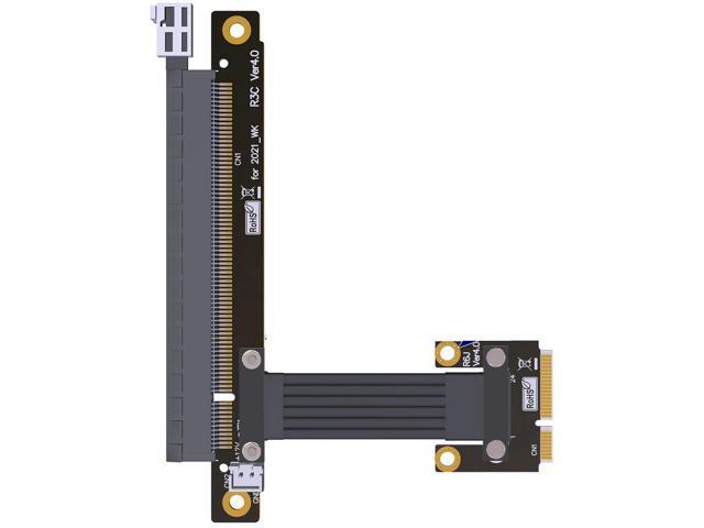 Mini PCI-E to PCIe 4.0 X16 X4 X1 Slot Extension Cable Wireless Network Riser Adapter Cord M.2 for NVME SSD to Mpcie Full Speed(R63JC Pie4.0 x16)(25cm)