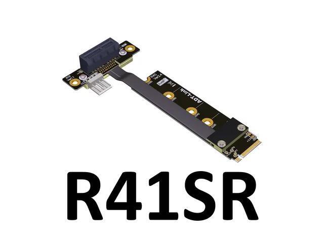ADT R41SF/SL/SR PCIe x1 Pci-e 1x 3.0 to for M.2 key M Riser Adapter Card Extension Ribbon Cable M2 key-M 1 PCI-express 8G/bps(R41SR)(30cm)