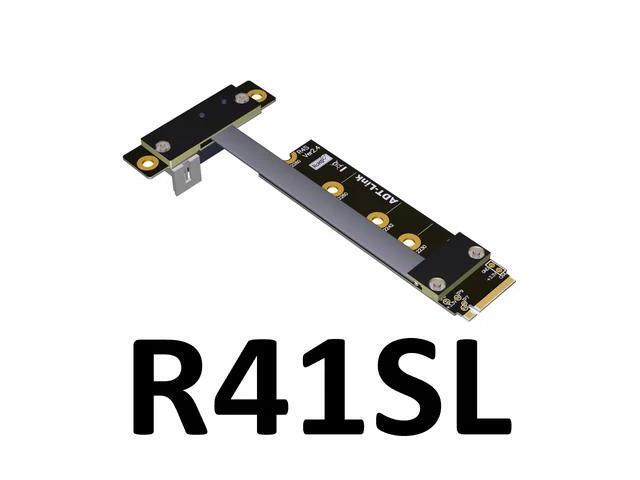 ADT R41SF/SL/SR PCIe x1 Pci-e 1x 3.0 to for M.2 key M Riser Adapter Card Extension Ribbon Cable M2 key-M 1 PCI-express 8G/bps(R41SL)(10cm)