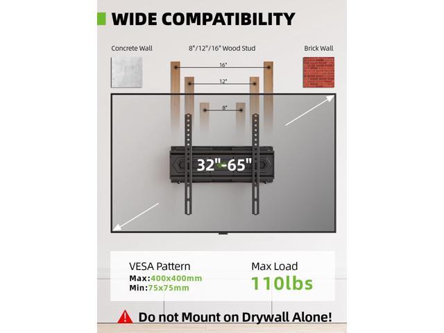 USX MOUNT TV Wall Mount for 32-65 inch Flat Screen/LED/4K up to 110lbs, Full Motion TV Mount Bracket with Swivel & Tilt Articulating Dual Arms, Max...