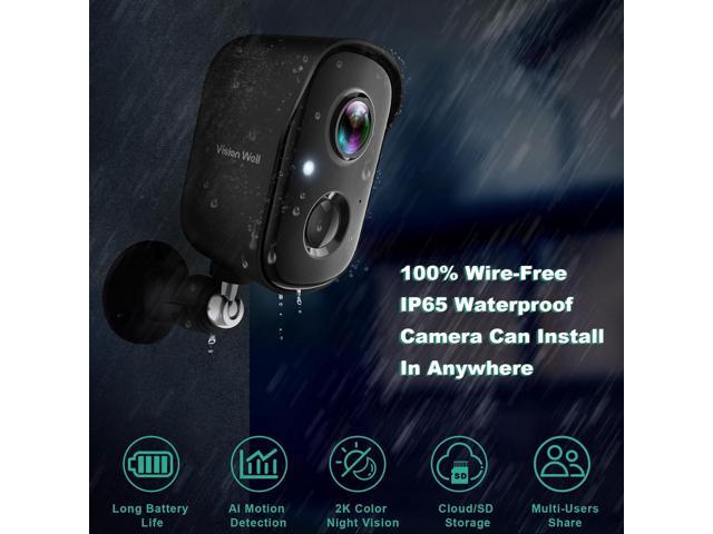 Security Cameras Wireless Outdoor, 2K Battery Powered AI Motion Detection Spotlight Siren Alarm WiFi Surveillance Indoor Home Camera, Color Night...