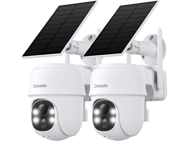 2K Cameras for Home Security-2.4G WiFi Outdoor Camera Wireless Solar/Battery Powered, 360Â° Viewing, Human Detection, Color Night Vision, Cloud/SD...