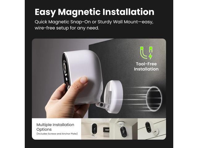 Security Cameras Wireless Outdoor, 2K Outside Camera for Home Security, Battery Camera, Magnetic Mount, AI Detection, Color Night Vision,...