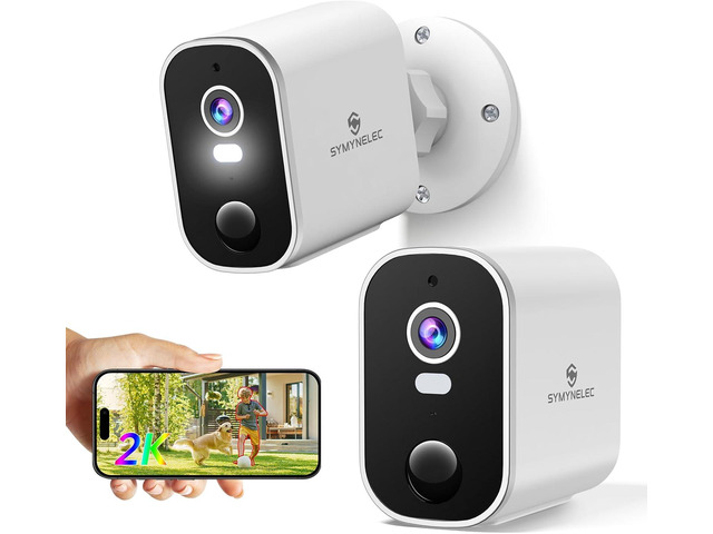 Security Cameras Wireless Outdoor 2K: Battery Powered WiFi Camera with AI Motion Detection for Home - Color Night Vision Spotlight Siren Alarm...