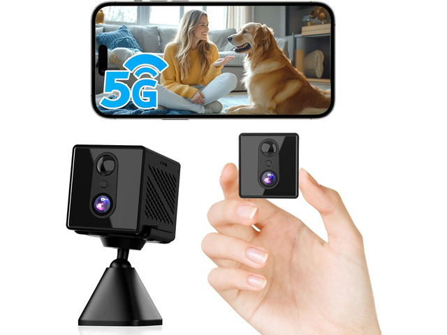 2025 Upgraded 5GHz WiFi Hidden Spy Camera, 4K Wireless Indoor Security Cam, Surveillance Nanny Cam, Pet & Car Camera with 100-Day Battery...
