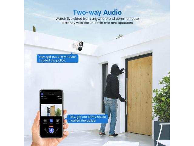 1080P Security Camera Wireless Outdoor with 2-Way Talk for Home Security, Low Light Night Vision, PIR Motion Detection, Cloud Storage, Live View...
