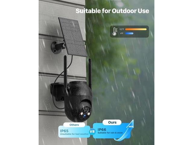 Security Cameras Wireless Outdoor Solar: 2K WiFi Camera for Home Security System - Battery Powered Cam IP66 Waterproof Motion Sensor - Camaras de...