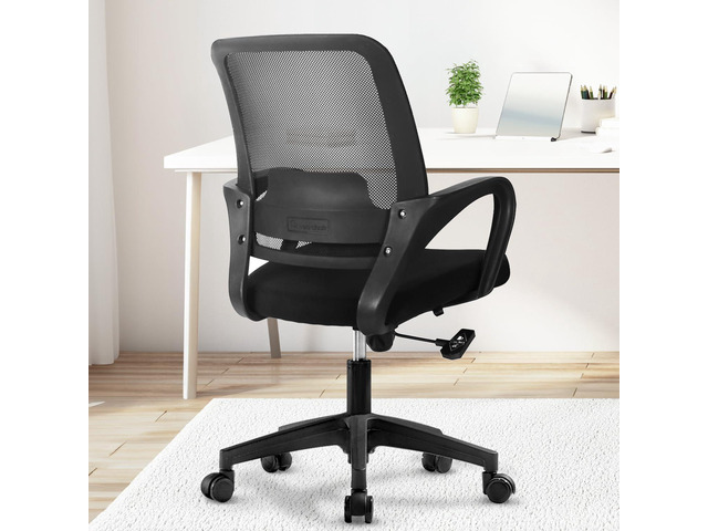 Office Ergonomic Executive Computer Desk Chair, Mesh Lumbar Support Adjustable Height Rolling Wheels Swivel Comfortable Modern Mid Back for Home...
