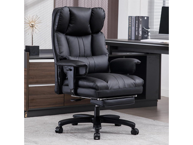 Big and Tall Office Chair 500lbs Wide Seat Executive Office Desk Chair High-Back Office Task Chair with Foot Rest, Ergonomic Lumbar Support...