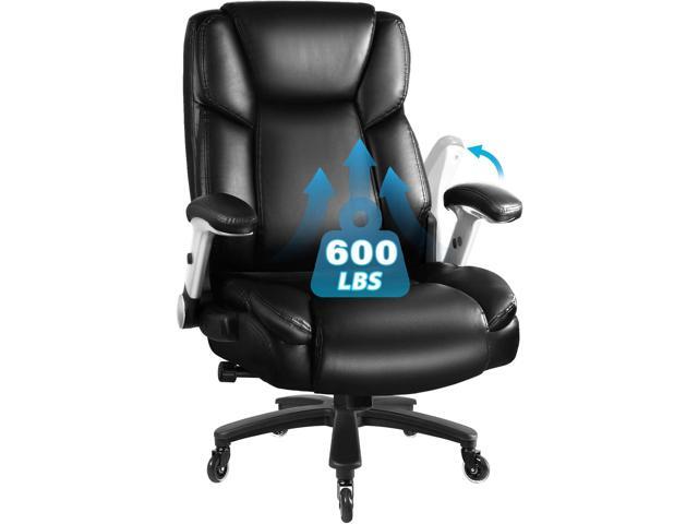600 lbs Big and Tall Office Chair, Ergonomic PU Leather Executive Comfy Desk Chair with Back Support, Heavy Duty Extra Wide Seat Thick Padded...