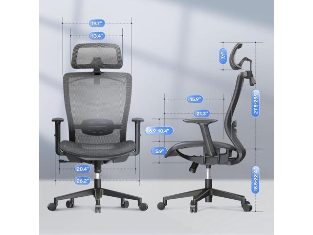 FLEXISPOT Ergonomic Home Office Chair, High Back Mesh Computer Chair, Comfy Desk Chairs with Lumbar Support Tilt Function 3D Headrest 2D Armrest,...