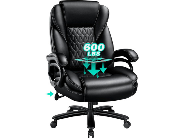 600lbs Big and Tall Office Chair with Pocket Spring Cushion, Ergonomic Heavy Duty Office Chair for Low Back Pain Relief, Large Executive Desk Chair...