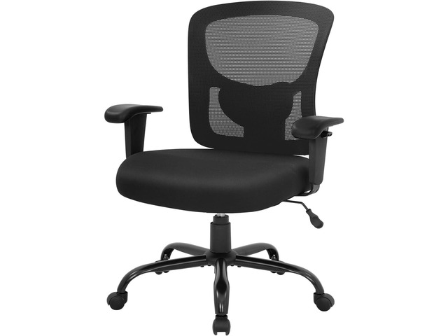 Big and Tall 500lbs Mesh Office Chair Ergonomic Executive Task Desk Chair Rolling Swivel Computer Chair with Lumbar Support for Women, Men (Black)