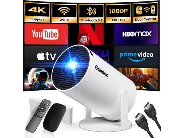 [Built-in App] Mini Projector 1080P FHD 4K Support Projector with Mouse Portable Projector with WiFi and Bluetooth 180Â° Adjustable Auto Keystone...