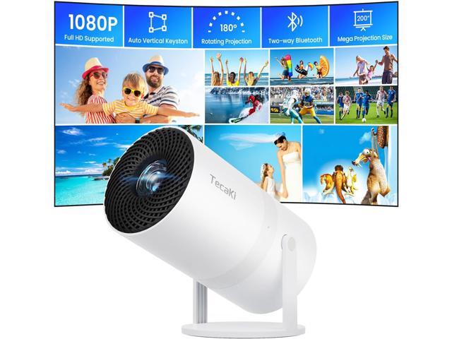 [Two-Way Bluetooth 5.2] Tecaki Mini Projector 1080P FHD Multi-Angle Projection, Portable Projector with 180Â°Rotatable Auto Keystone Correction Long...