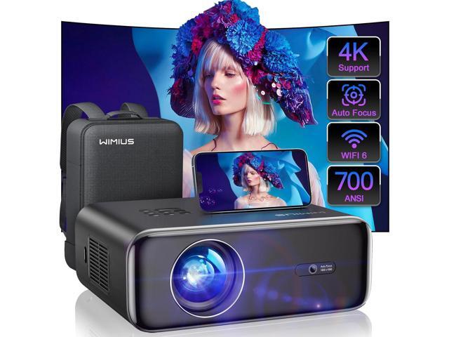 [Auto Focus/4K Support] Projector with WiFi 6 and Bluetooth 5.2, 700ANSI Native 1080P Outdoor Movie Projector, WiMiUS P62 Auto 6D Keystone & 50%...
