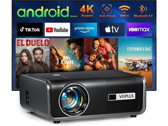 [Built-in Apps & Auto Focus/Keystone] Smart Projector with WiFi and Bluetooth, 700ANSI Native 1080P Outdoor Projector, 50% Zoom Home Theater Movie...