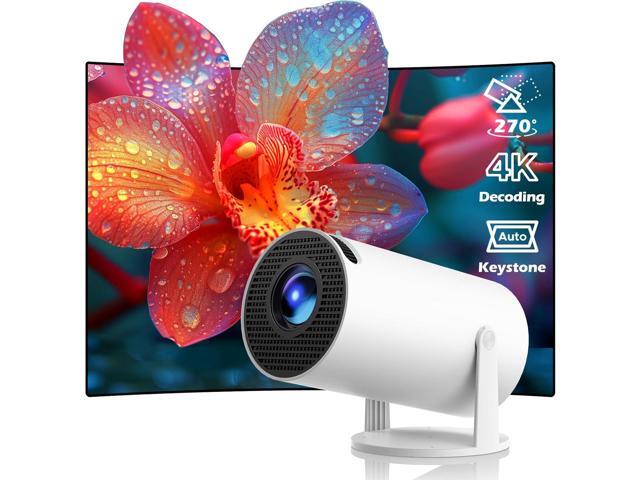Mini Projector with WiFi and Bluetooth, Portable Projector Full HD 4K Support with Automatic Vertical Keystone Correction 270° Rotation Projector...