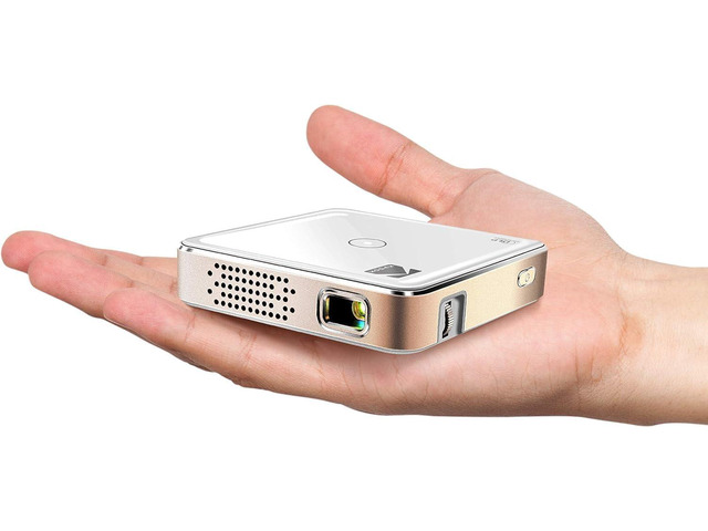 Ultra Mini Portable Projector - HD 1080p support LED DLP Rechargeable Pico Projector - 100' Display, Built-in Speaker - HDMI, USB and Micro SD -...