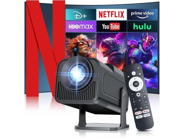 [ 2025 Netflix Licensed ] 4K Projector with Wifi Bluetooth, Android 13 Smart Projector w Built-in Netflix/YouTube/PrimeVideo/D+, Auto Keystone,...