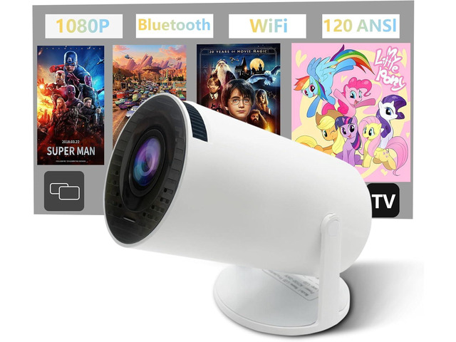 HY300 mini projector, portable projector, outdoor party projector, smart projector with WIFI and Bluetooth connectivity, home theater projector for...
