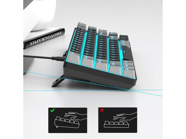 Portable 60% Mechanical Gaming Keyboard, MK-Box LED Backlit Compact 68 Keys Mini Wired Office Keyboard with Red Switch for Windows Laptop PC Mac -...