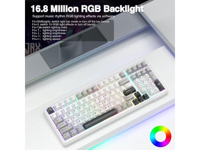 AULA F99 Wireless Mechanical Keyboard,Tri-Mode BT5.0/2.4GHz/USB-C Hot Swappable Custom Keyboard,Pre-lubed Linear Switches,RGB Backlit Computer...