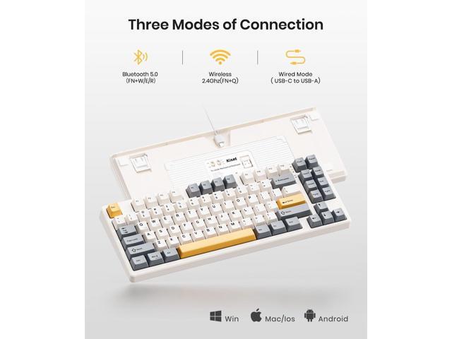 Wireless Mechanical Keyboard,Gasket Mounted with Creamy Sound,Bluetooth/2.4GHz/USB-C,Custom Hot Swappable,RGB Backlit,75% Compact Layout for...