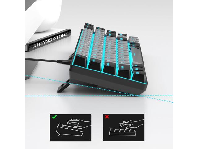 MageGee Portable 60% Mechanical Gaming Keyboard, MK-Box LED Backlit Compact 68 Keys Mini Wired Office Keyboard with Blue Switch for Windows Laptop...