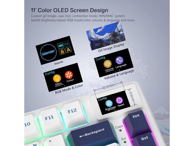 S-K80 75% Keyboard with Color Multimedia Display Mechanical Gaming Keyboard, Wired Hot Swappable Gasket Mount RGB Custom Key Board, Pre-lubed...