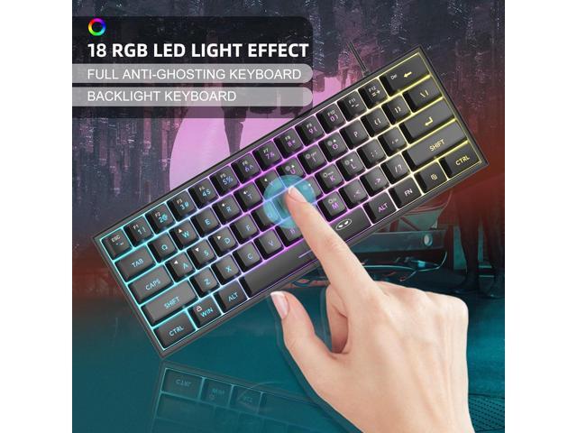 MageGee Mini 60% Gaming Keyboard, RGB Backlit 61 Key Ultra-Compact Keyboard, TS91 Ergonomic Waterproof Mechanical Feeling Office Computer Keyboards...