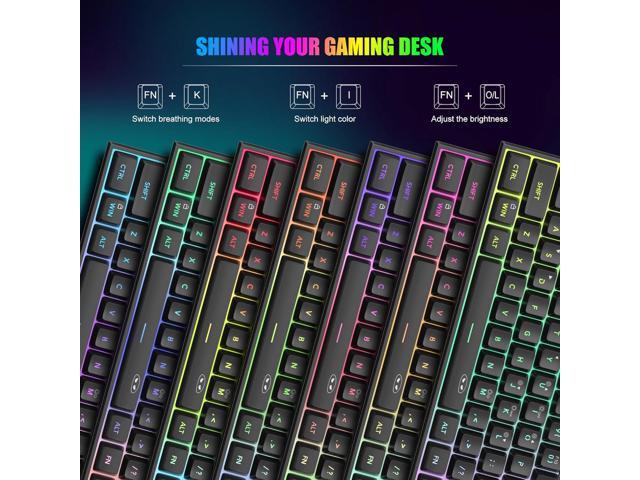 MageGee Mini 60% Gaming Keyboard, RGB Backlit 61 Key Ultra-Compact Keyboard, TS91 Ergonomic Waterproof Mechanical Feeling Office Computer Keyboards...