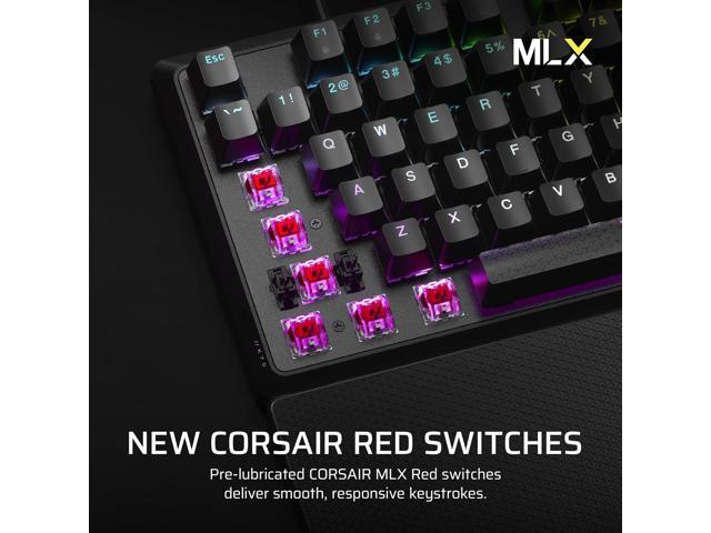 K70 CORE RGB Mechanical Wired Gaming Keyboard with Palmrest Pre-Lubed MLX Red Linear Switches, SOCD, ABS Double-Shot Keycaps, Sound Dampening,...