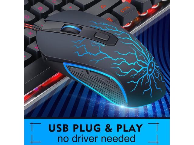 Gaming Keyboard and Mouse Combo, K1 RGB LED Backlit Keyboard with 104 Key Computer PC Gaming Keyboard for PC/Laptop (Black)